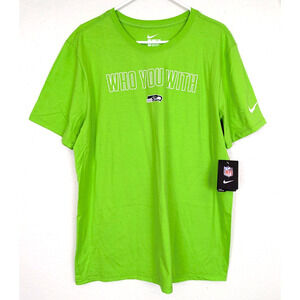 New Nike sz XL men's Seattle Seahawks Football T-shirt bright green Tee 3250
